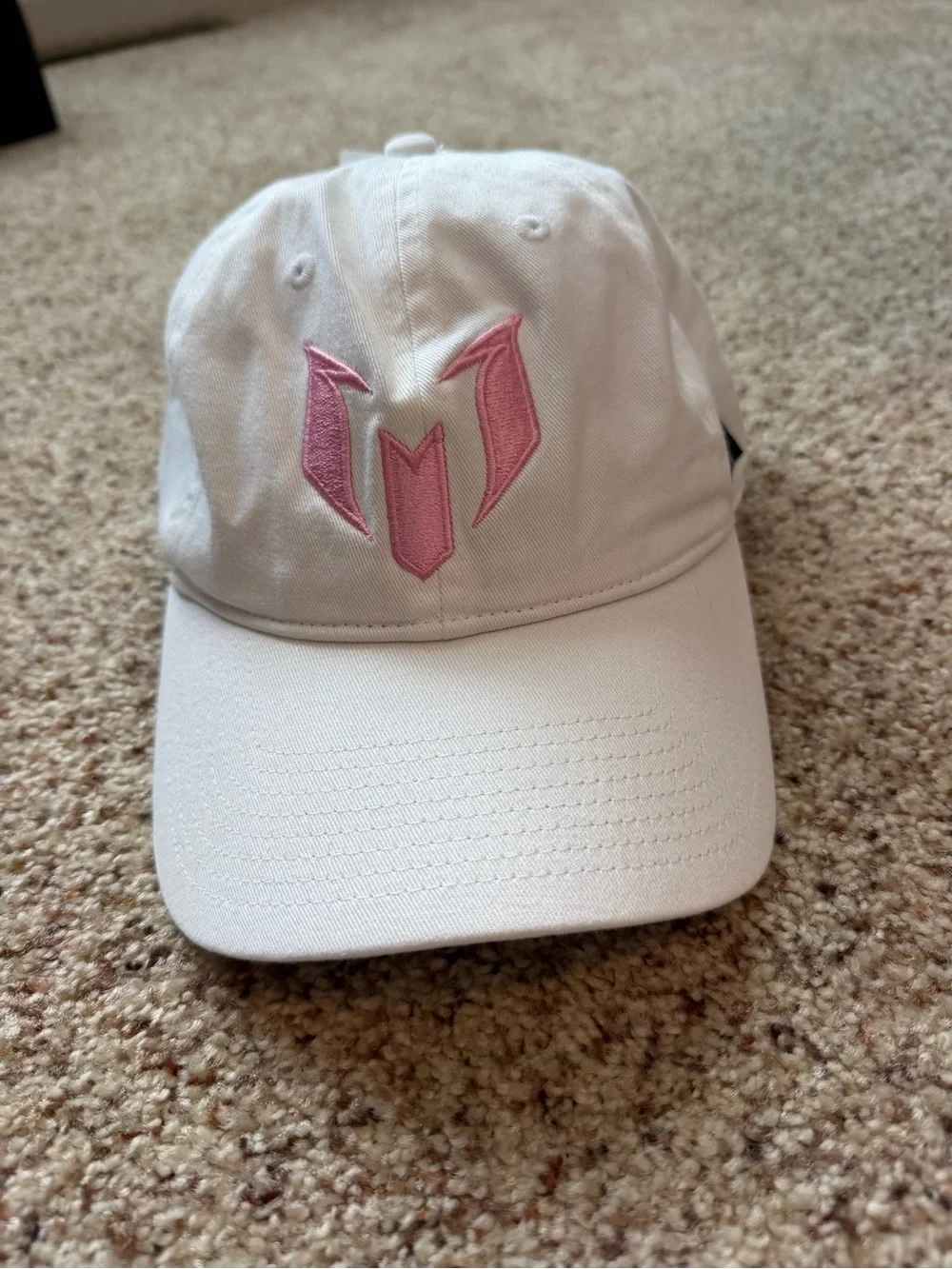 adidas Women’s White Baseball Cap with Pink Logo